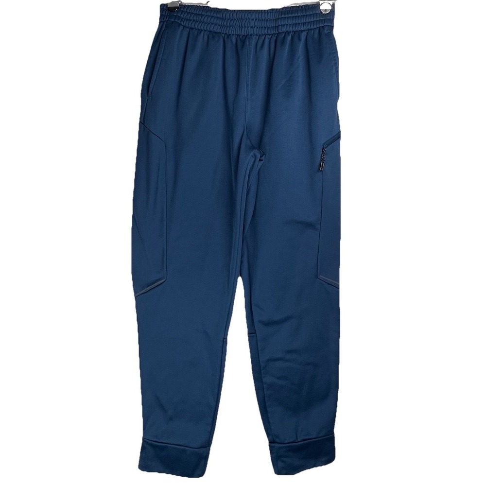 Etonic Mens Blue Fleece Lined Jogger Cargo Pants Size Large Elastic Waist Sporty